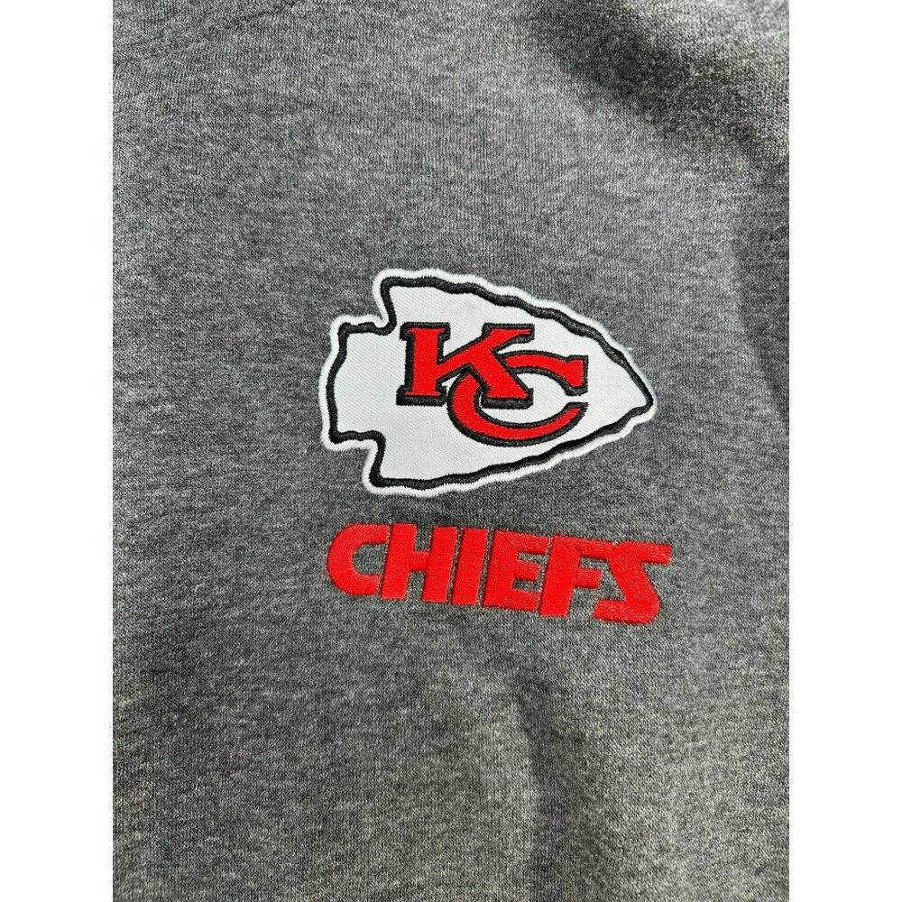 Kansas City Chiefs Gray Hoodie Red Accents Official NFL Team Apparel M Sweatshir - Picture 5 of 8